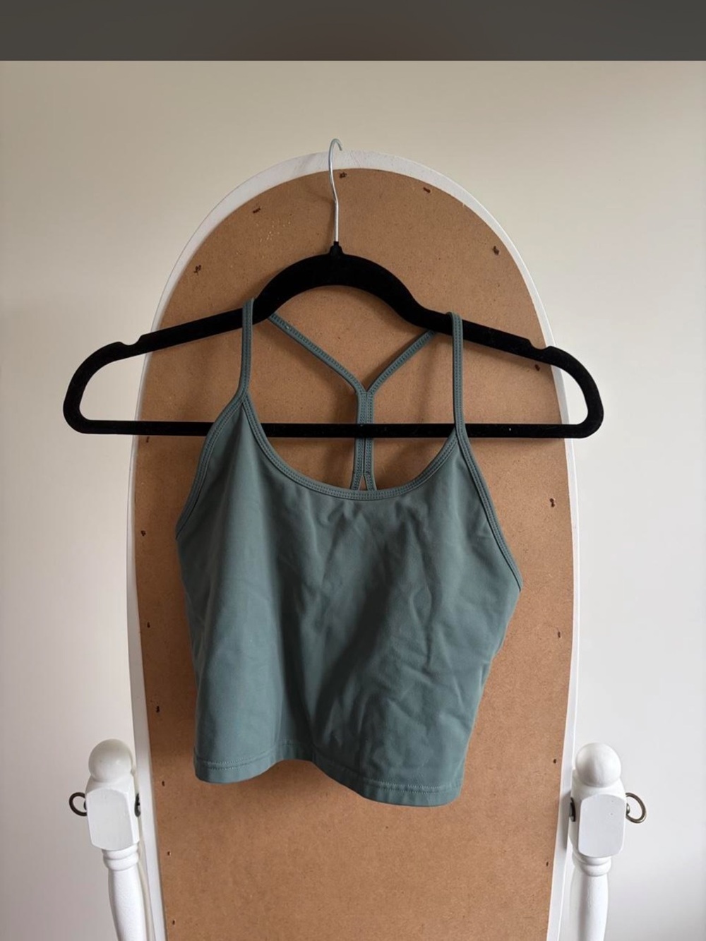 Women's Strappy Sports Bra Tank - Sage Green